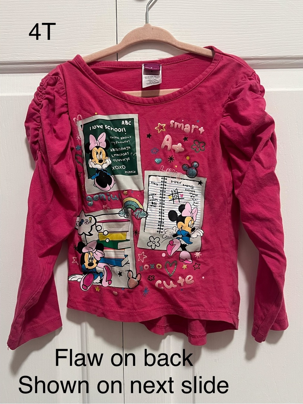 Disney Minnie Mouse Long-Sleeve Top in Bright Pink